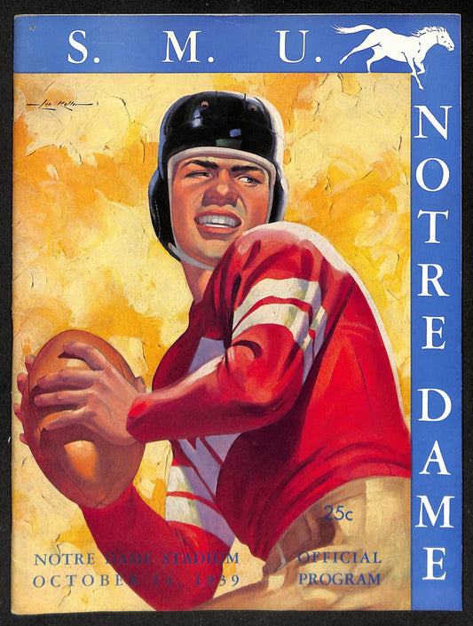 1939 S.M.U. vs Notre Dame Vintage College Football Game Program 196455