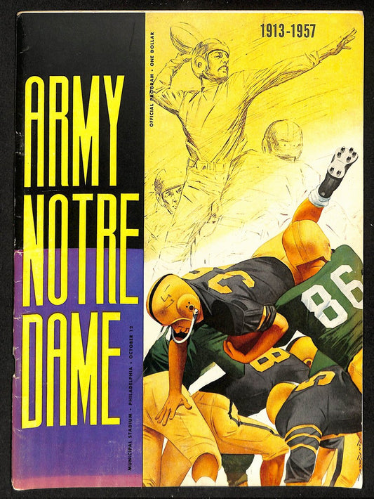 1957 Army vs Notre Dame Vintage College Football Game Program 196459