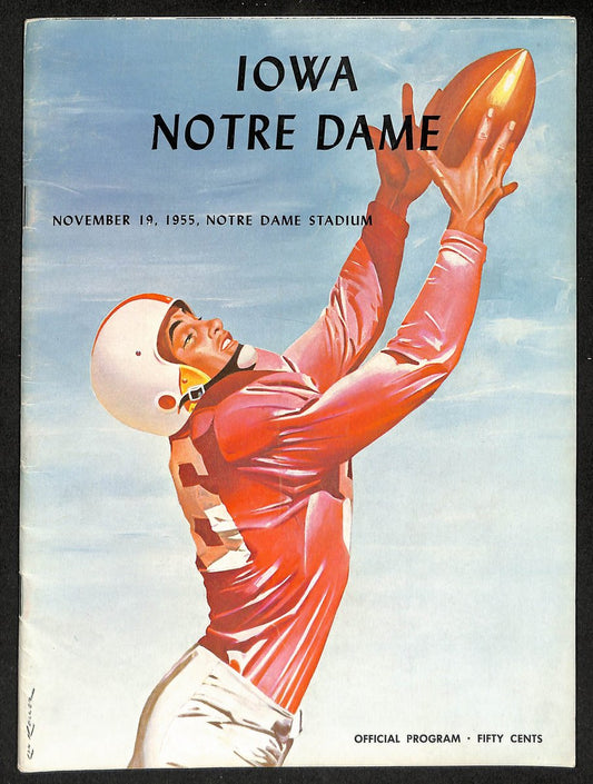 1955 Iowa vs Notre Dame Vintage College Football Game Program 196460