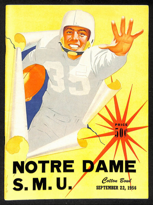 1956 SMU vs Notre Dame  Vintage College Football Game Program 196462