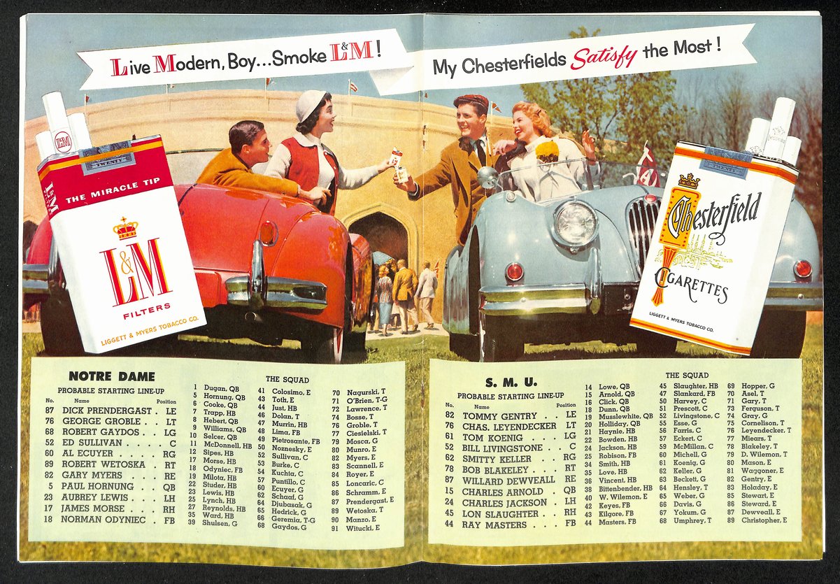 1956 SMU vs Notre Dame  Vintage College Football Game Program 196462