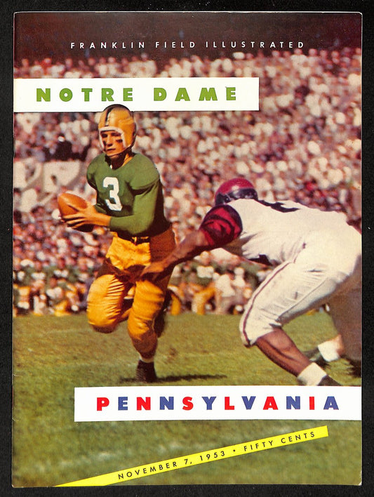 1953 Penn vs Notre Dame  Vintage College Football Game Program 196463