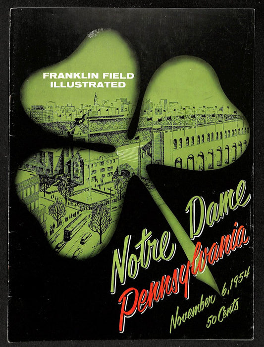 1954 Penn vs. Notre Dame Vintage College Football Game Program 196470