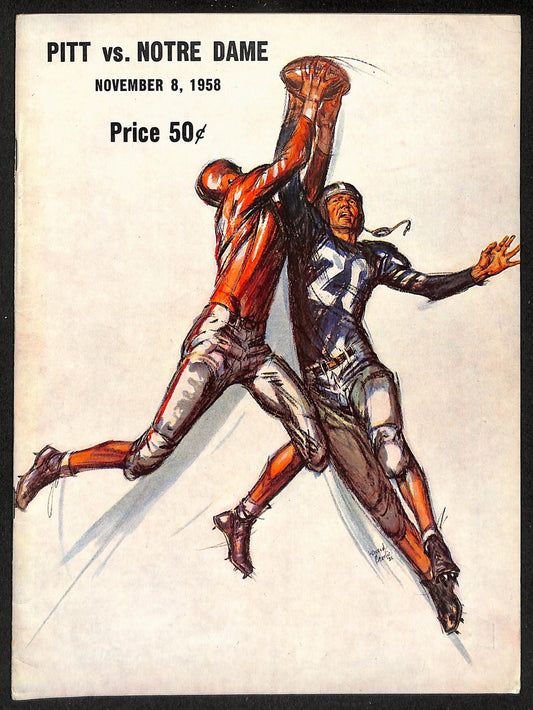 1958 Pitt vs. Notre Dame Vintage College Football Game Program 196476