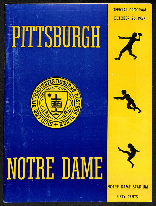 1957 Pitt vs. Notre Dame Vintage College Football Game Program 196477