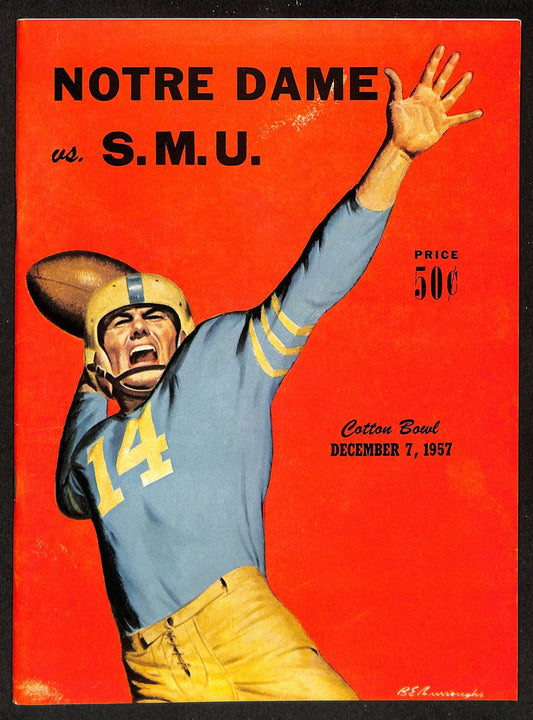 1957 SMU vs. Notre Dame Vintage College Football Game Program 196481