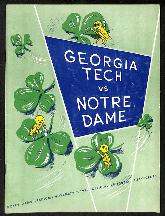 1959 Georgia Tech vs Notre Dame Vintage College Football Game Program 196486