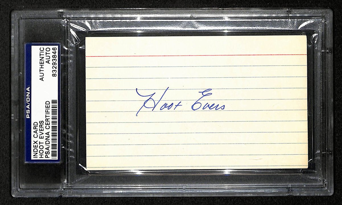 Hoot Evers Signed/Autographed 3x5 Index Card Detroit Tigers PSA/DNA 195973