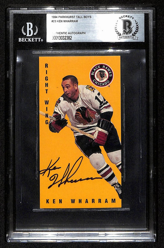 1994 Parkhurst Tall Boys Ken Wharram Signed Card #23 Chicago BAS/Beckett 195975