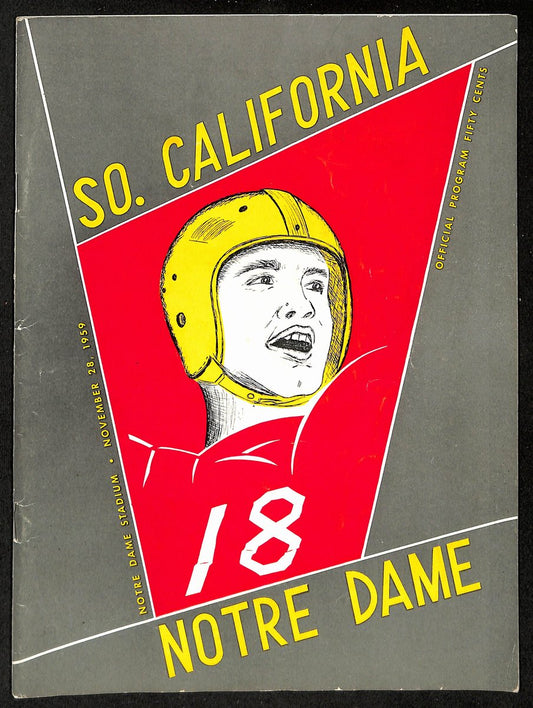 1959 USC vs Notre Dame Vintage College Football Game Program 196488