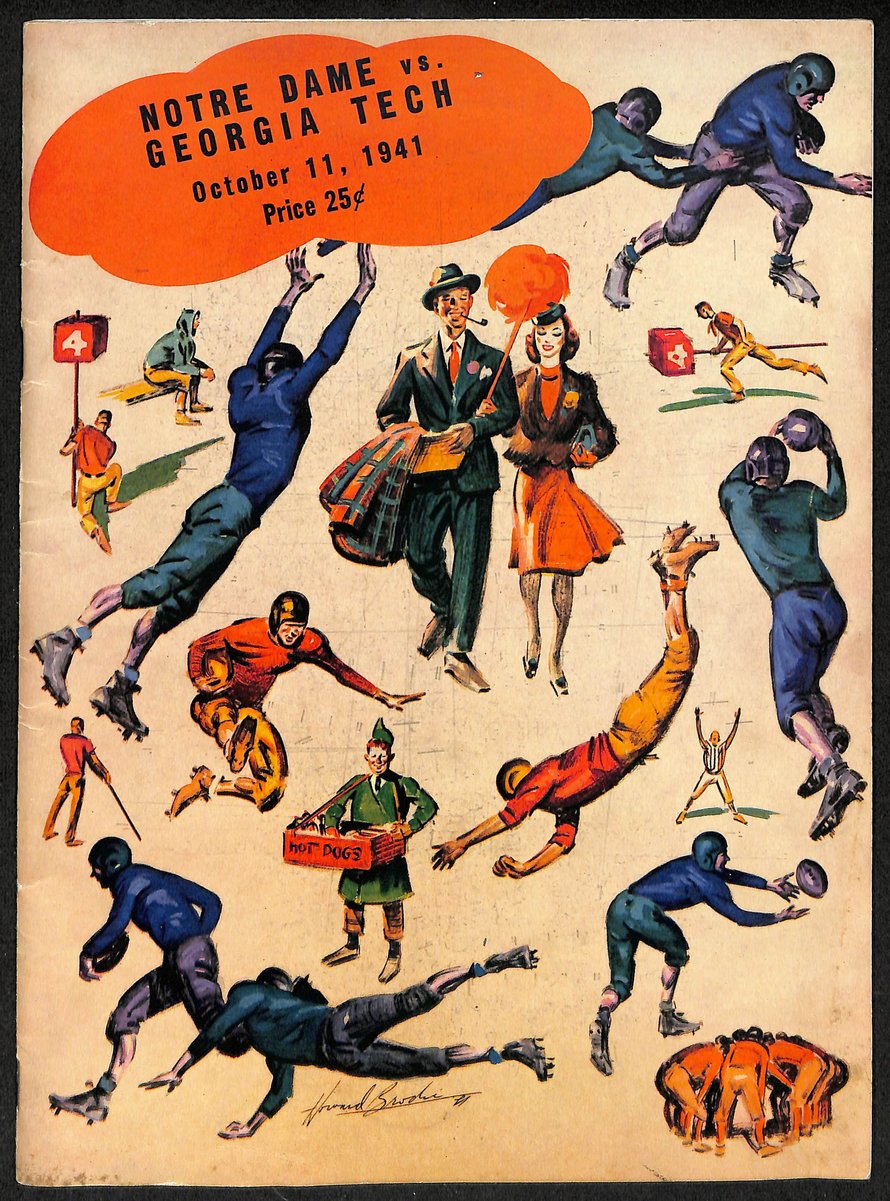 1941 Georgia Tech vs Notre Dame Vintage College Football Game Program 195820