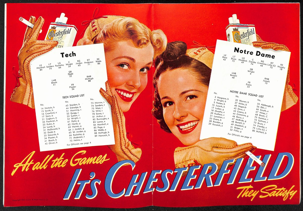 1941 Georgia Tech vs Notre Dame Vintage College Football Game Program 195820