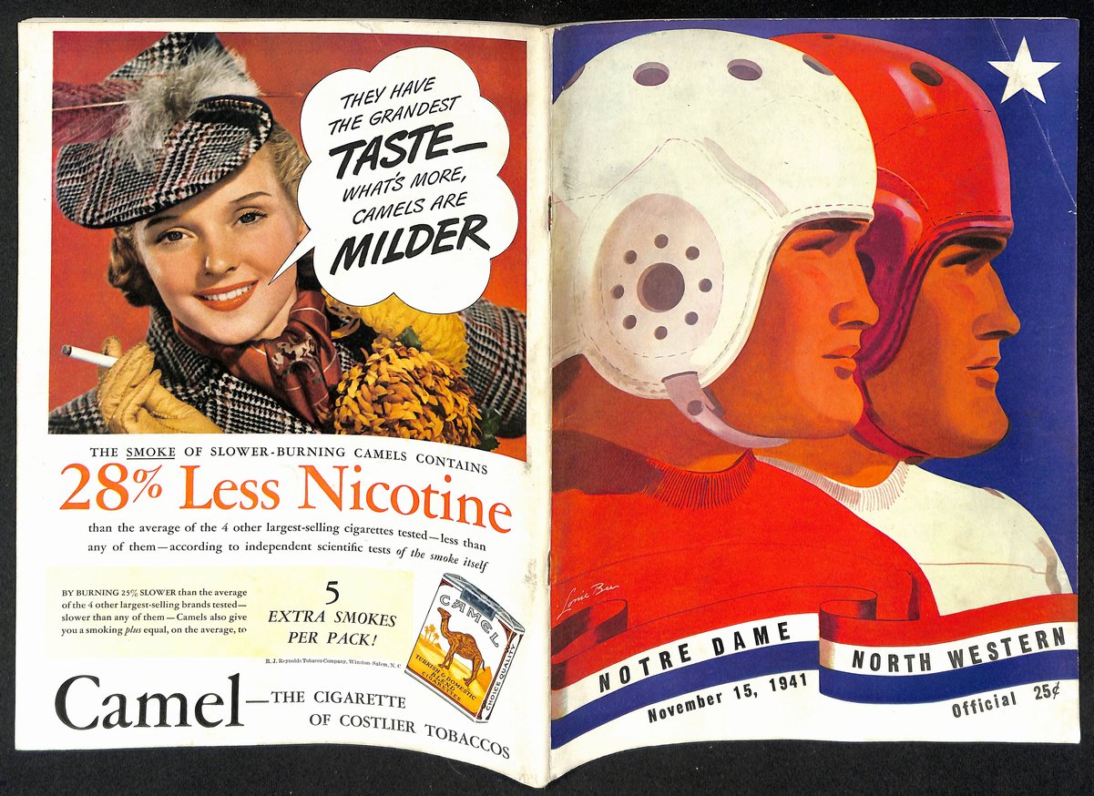 1941Northwestern vs Notre Dame Vintage College Football Game Program 195822