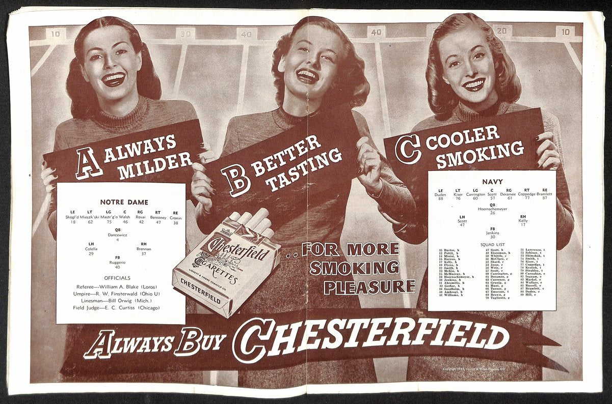 1945 Navy vs Notre Dame Rare Vintage College Football Game Program 194581