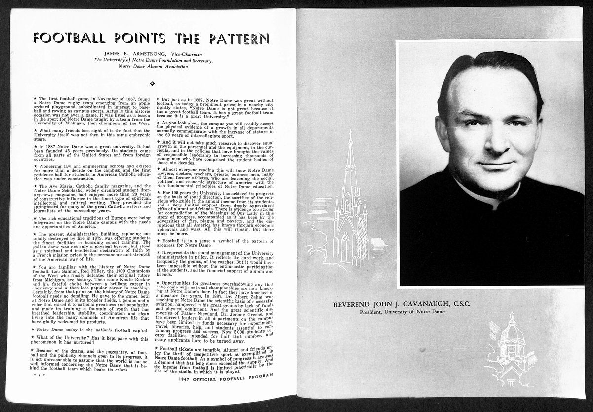 1947 Army vs Notre Dame Vintage College Football Game Program 194592