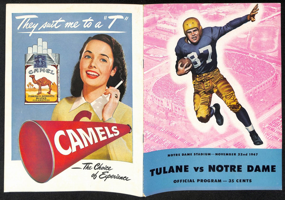 1947 Tulane vs Notre Dame Vintage College Football Game Program 194593