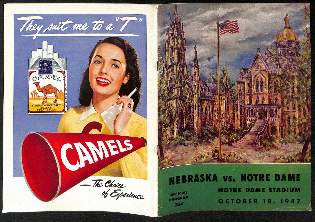1947 Nebraska vs Notre Dame Vintage College Football Game Program 194595