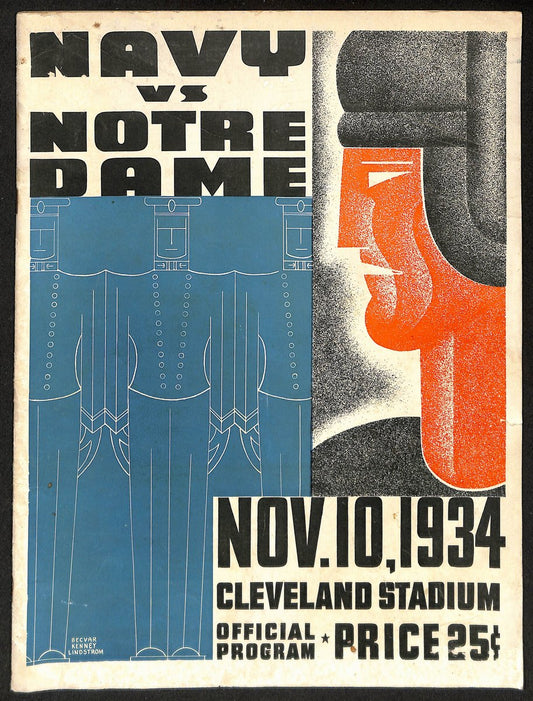 1934 Navy vs Notre Dame Vintage College Football Game Program 194603