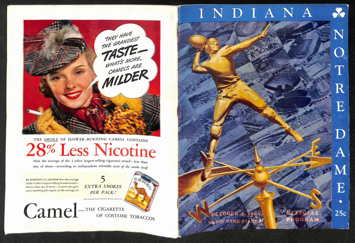 1941 Indiana vs Notre Dame Vintage College Football Game Program 194610
