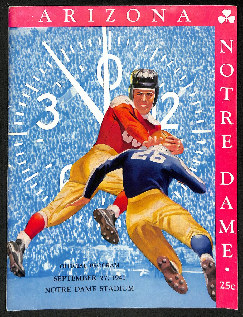 1941 Arizona vs Notre Dame Vintage College Football Game Program 194611