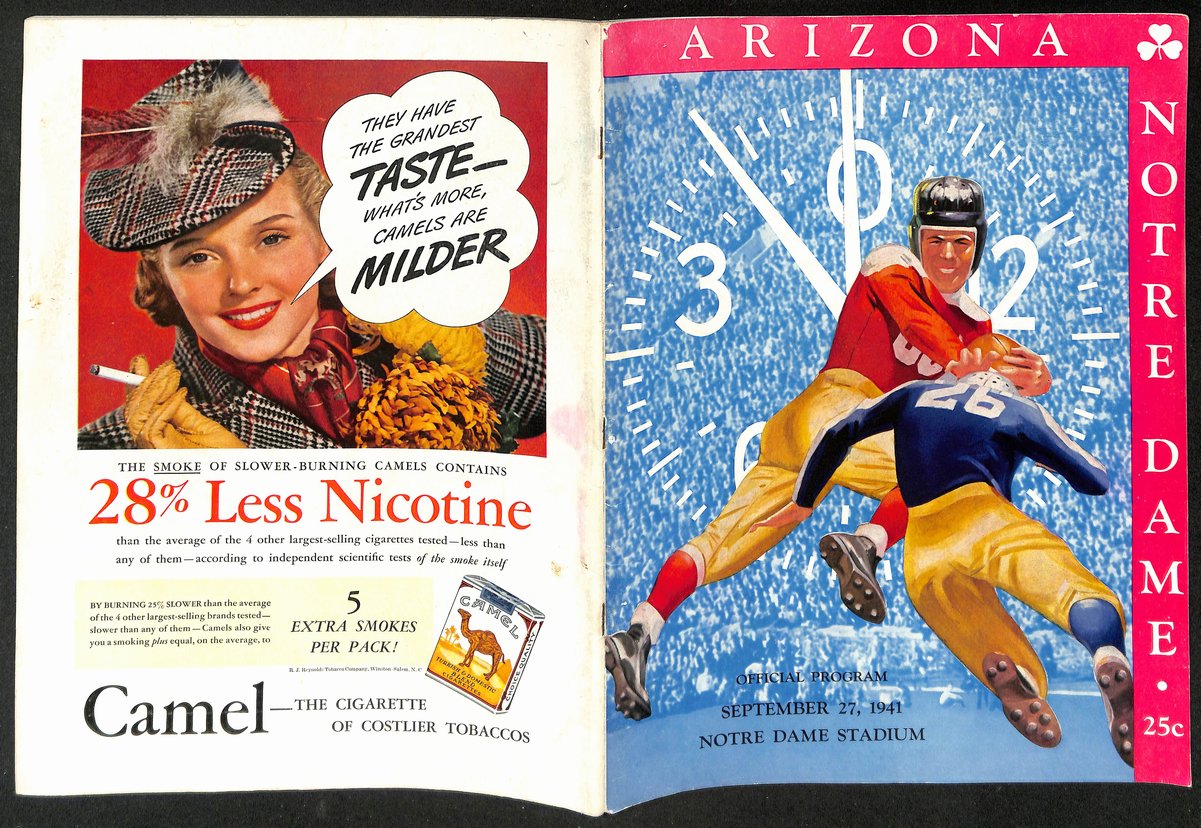 1941 Arizona vs Notre Dame Vintage College Football Game Program 194611