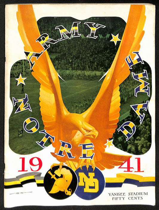 1941 Army vs Notre Dame Vintage College Football Game Program 194613