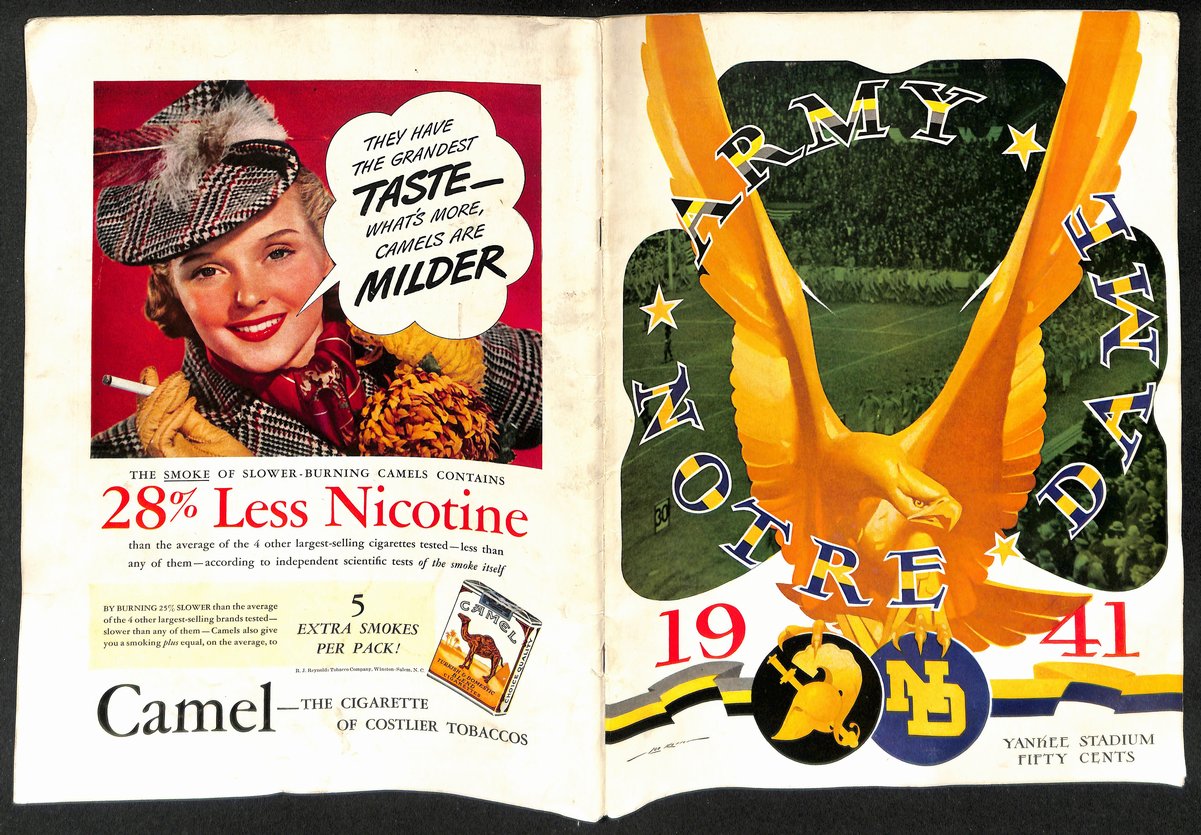1941 Army vs Notre Dame Vintage College Football Game Program 194613