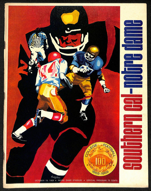 1969 Southern Cal vs Notre Dame Vintage College Football Game Program 196708