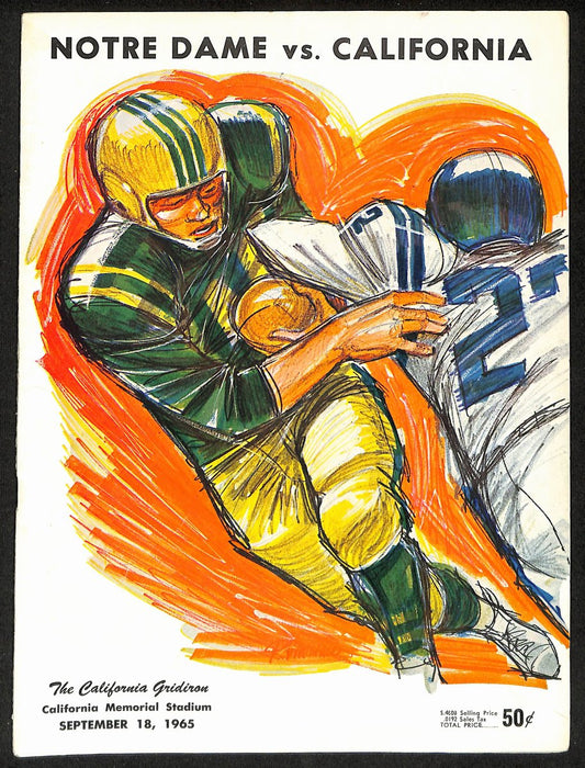 1965 California vs Notre Dame Vintage College Football Game Program 196709
