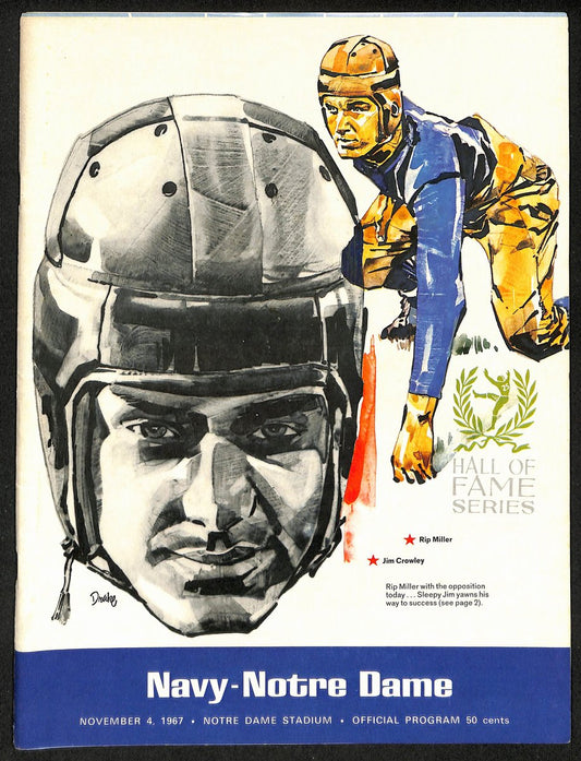 1967 Navy Midshipmen vs Notre Dame Vintage College Football Game Program 196714