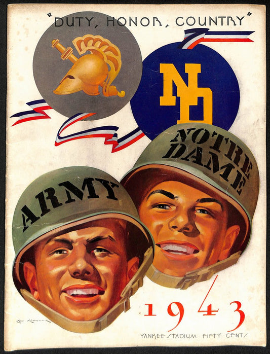 1943 Army vs Notre Dame Vintage College Football Program 196435