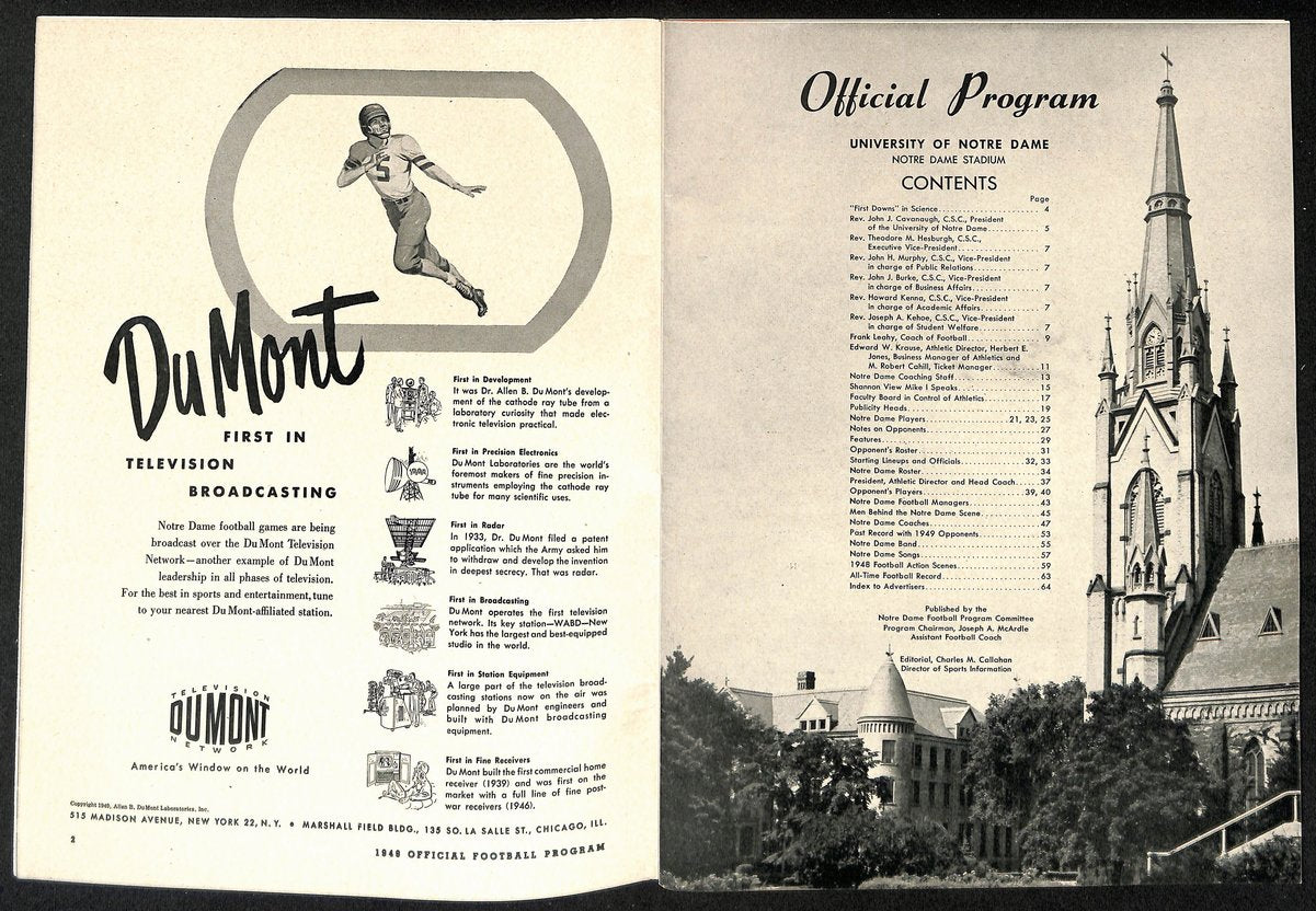 1949 Iowa vs Notre Dame  Vintage College Football Program 196441