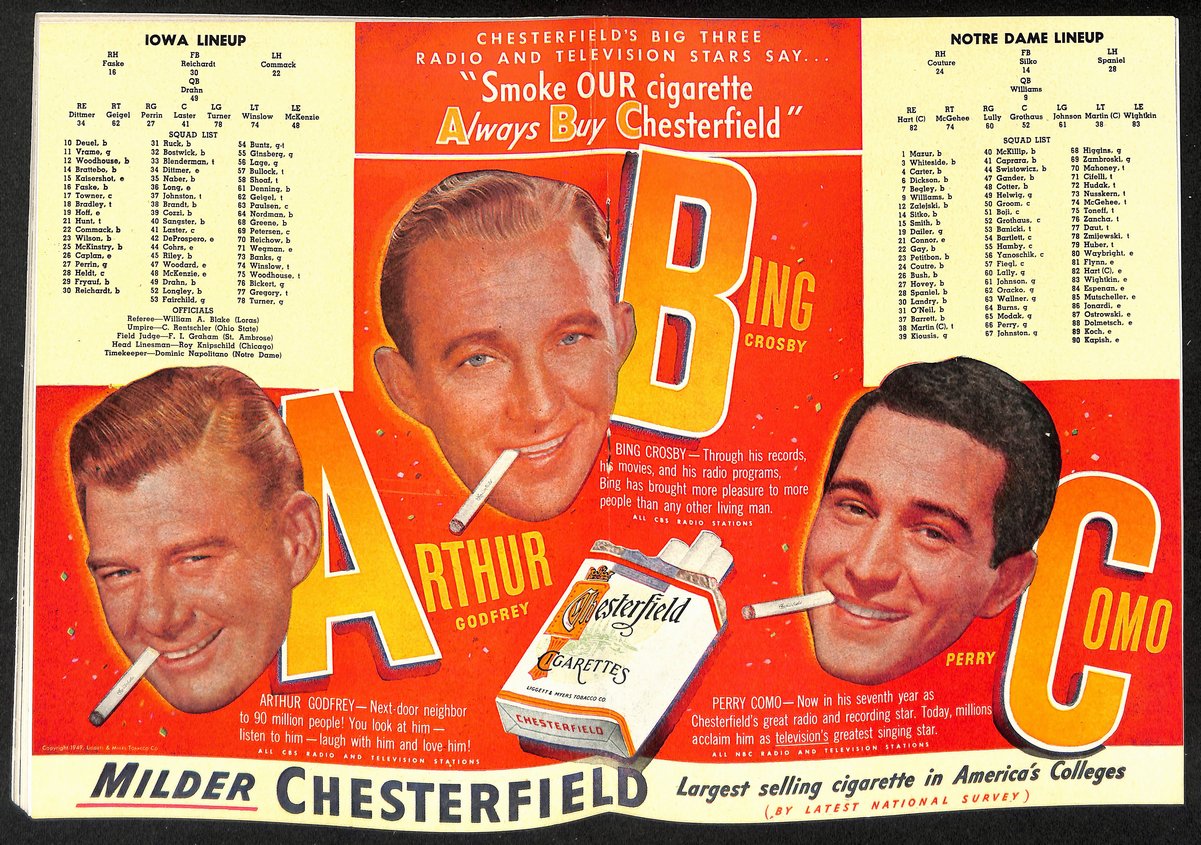 1949 Iowa vs Notre Dame  Vintage College Football Program 196441
