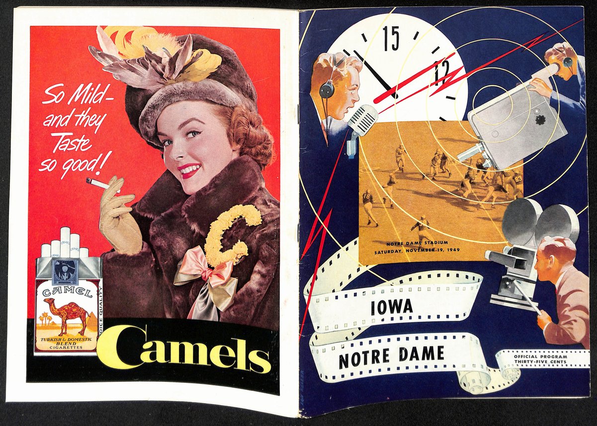 1949 Iowa vs Notre Dame  Vintage College Football Program 196441