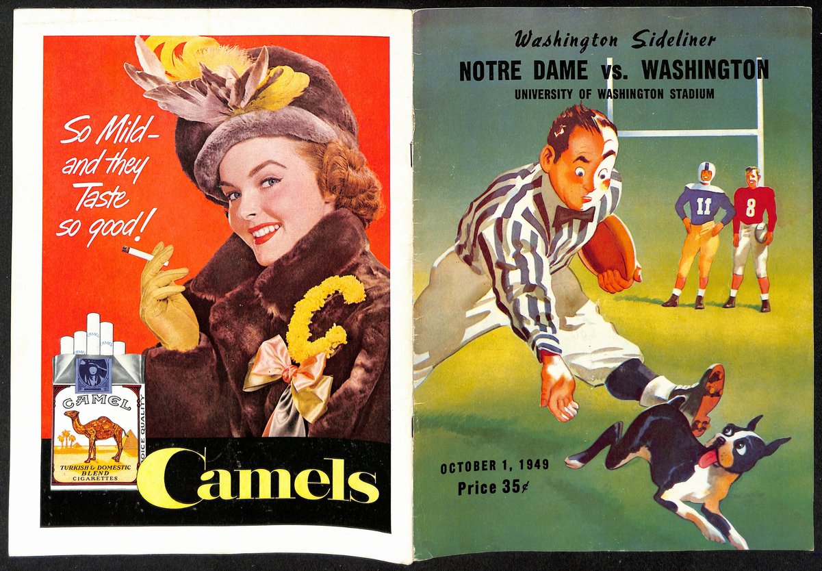 1949 Washington vs Notre Dame  Vintage College Football Program 196442