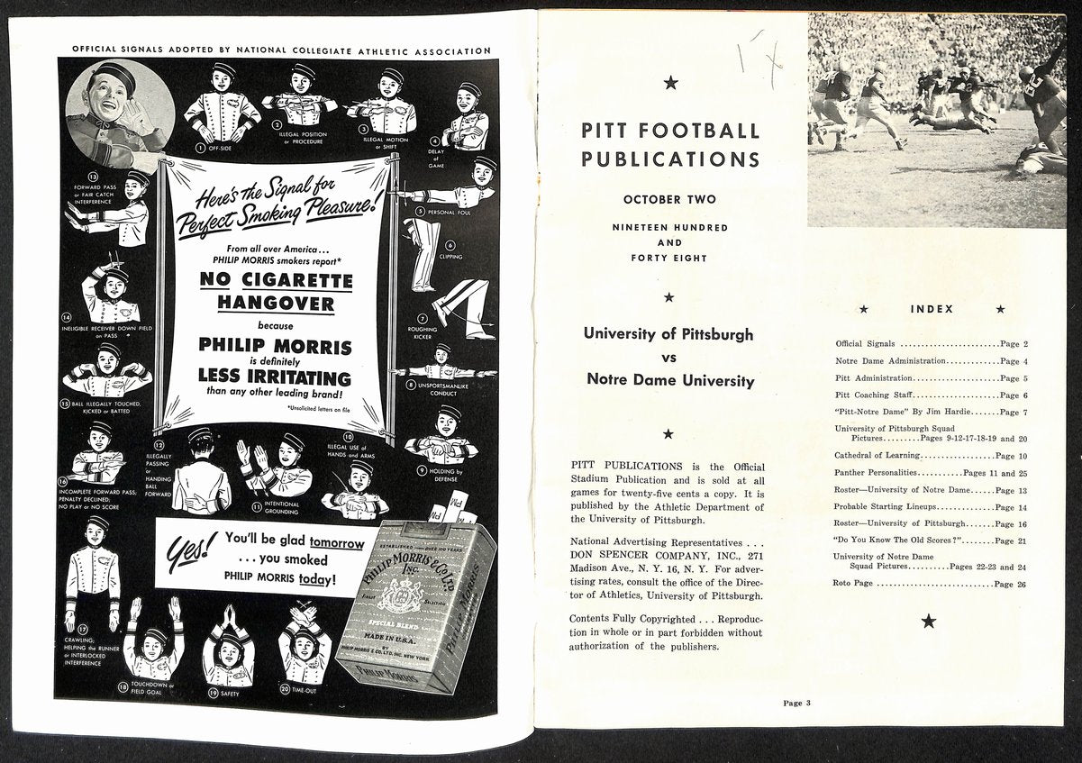 1948 Pitt vs Notre Dame  Vintage College Football Program 196444