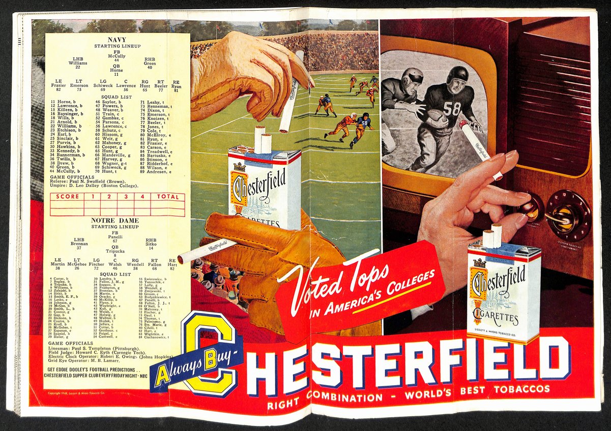 1948 Navy vs Notre Dame  Vintage College Football Program 196445