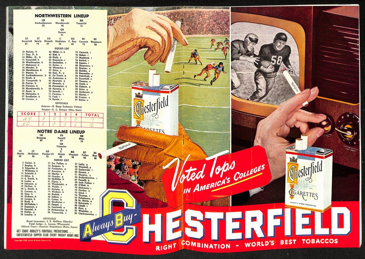 1948 Northwestern vs Notre Dame  Vintage College Football Program 196446