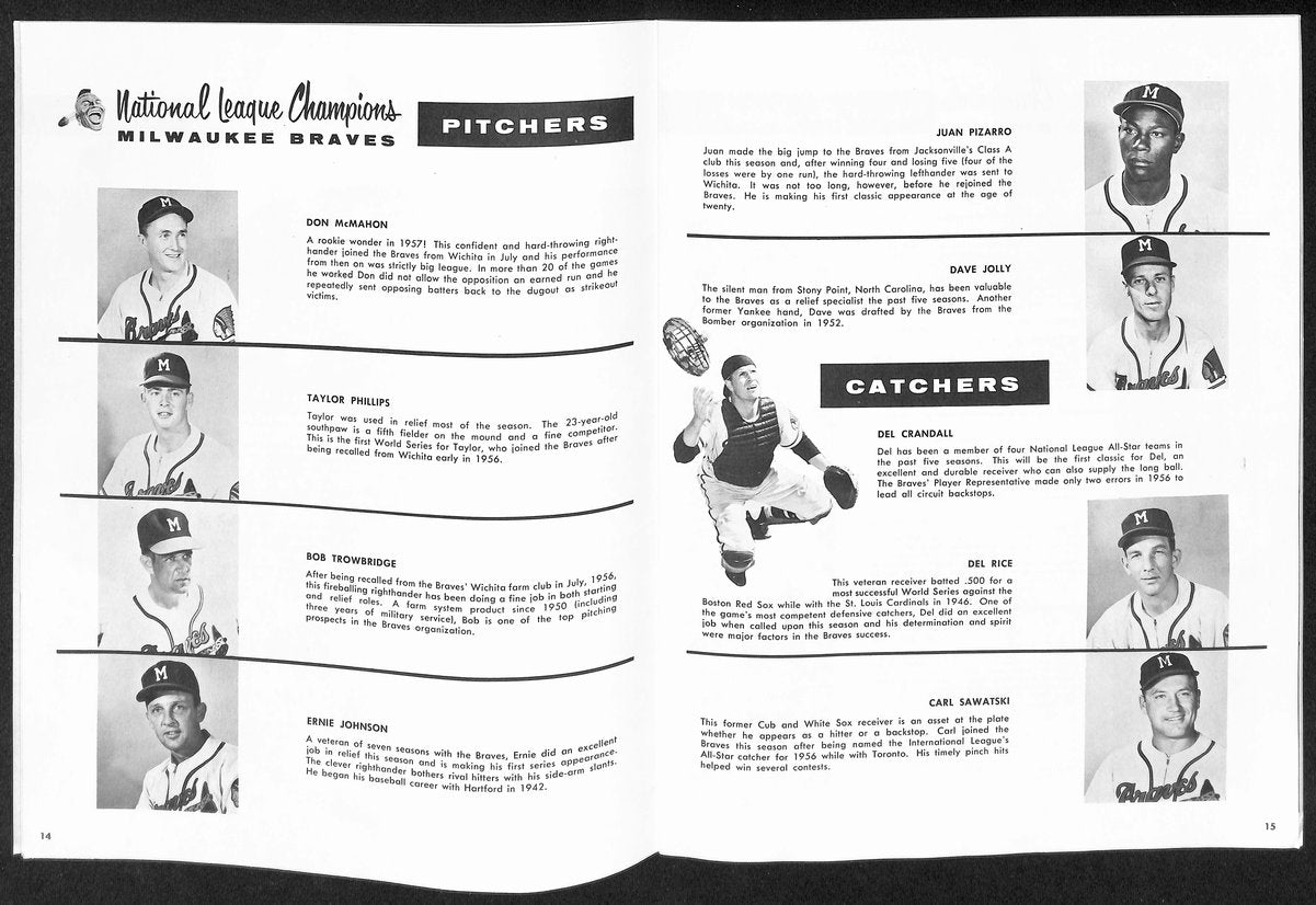 1957 World Series Program Milwaukee Braves vs. New York Yankees 197192