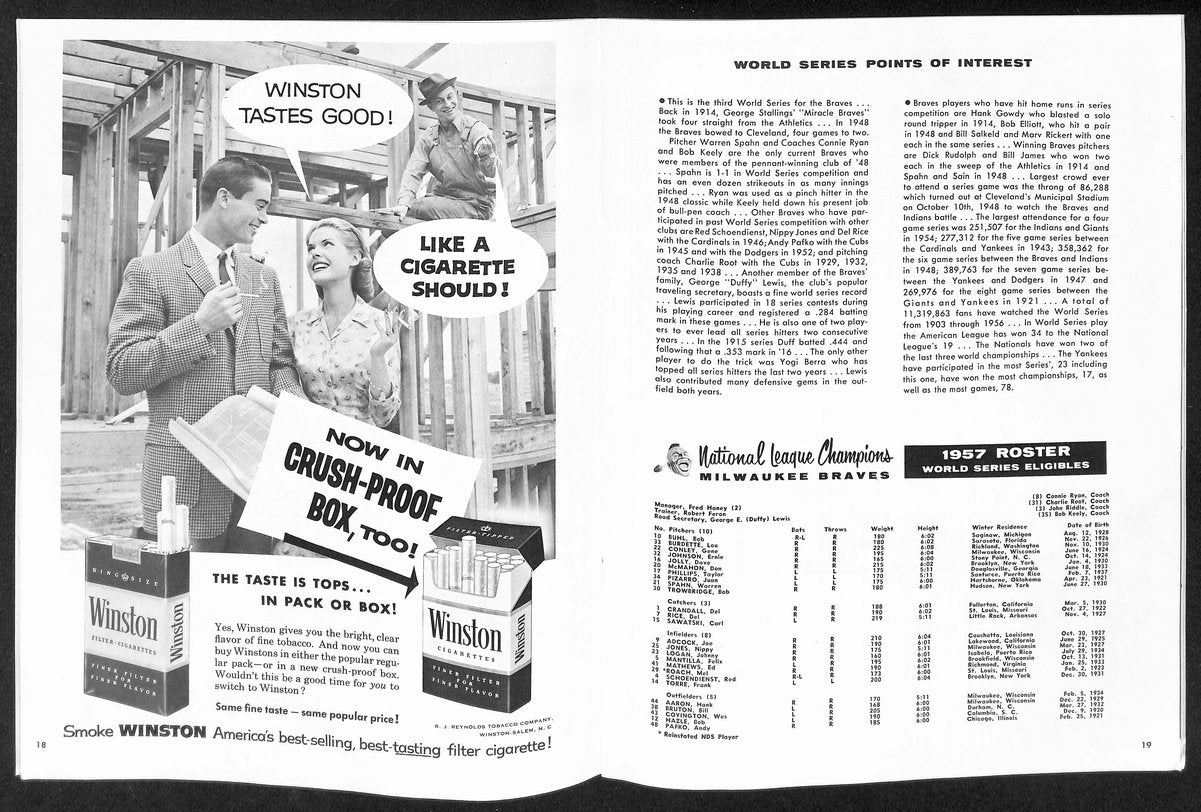 1957 World Series Program Milwaukee Braves vs. New York Yankees 197192