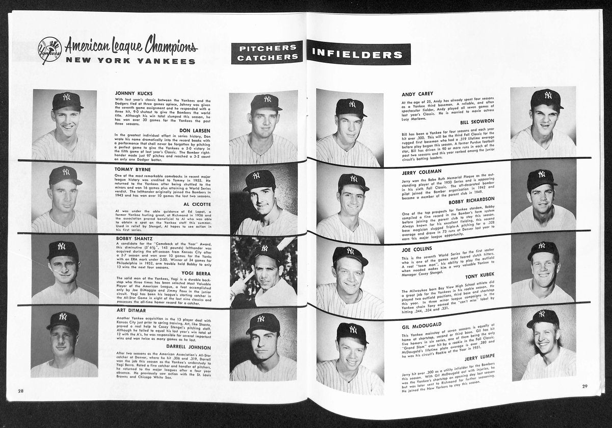 1957 World Series Program Milwaukee Braves vs. New York Yankees 197192