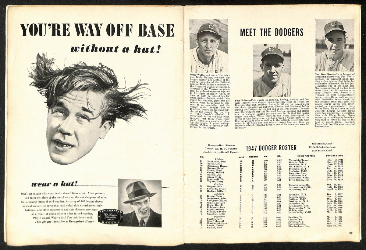 1947 World Series Program Brooklyn Dodgers vs. New York Yankees 197194