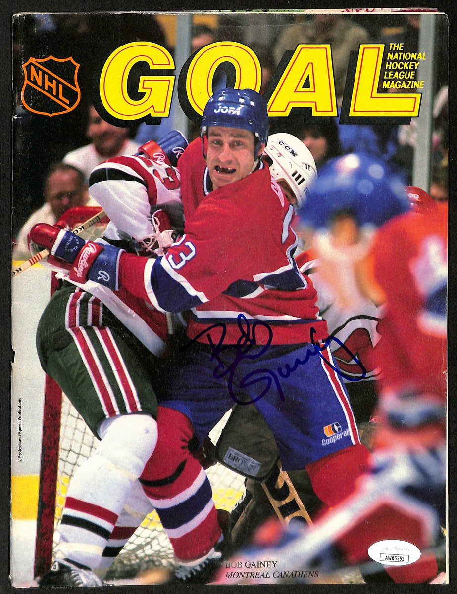 Bob Gainey Montreal Canadiens Signed Red Wings vs. Canadiens Program JSA 197135