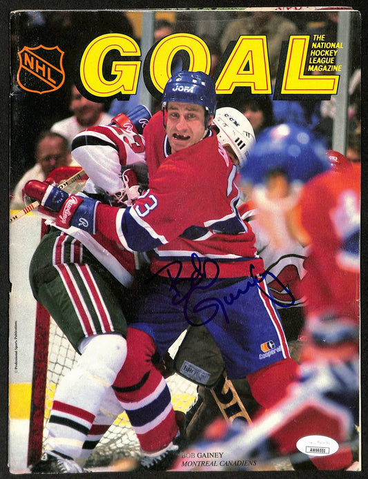 Bob Gainey Montreal Canadiens Signed Red Wings vs. Canadiens Program JSA 197135