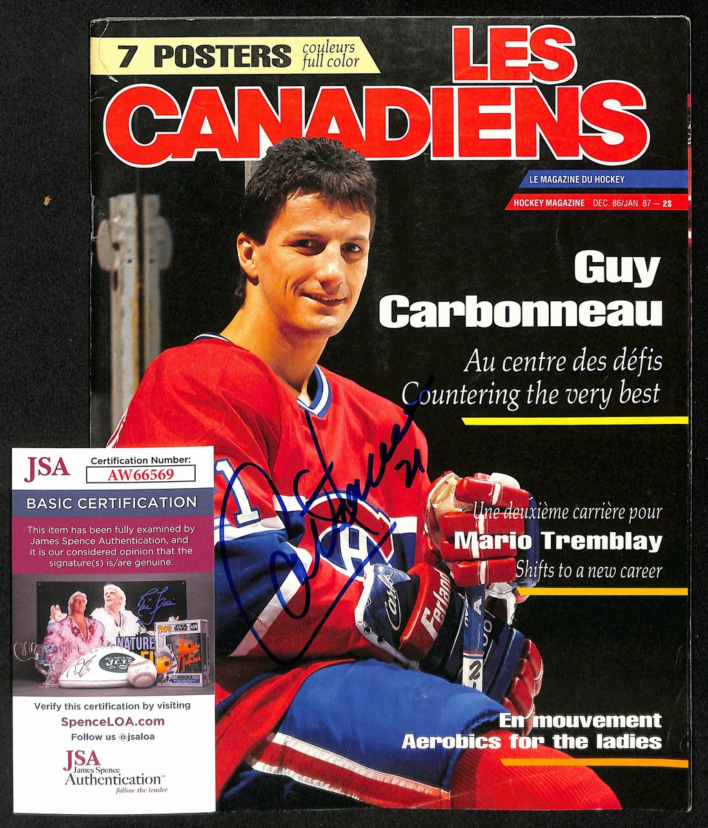 Guy Charbonneau Montreal Canadiens Signed 1987 Les Canadiens Magazine JSA 197137