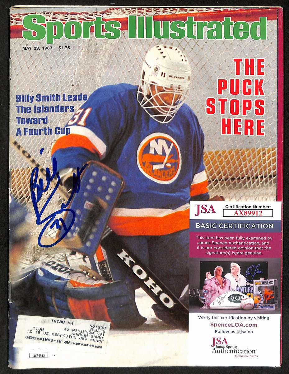 Billy Smith New York Islanders Signed 5/23/83 Sports Illustrated JSA 197151