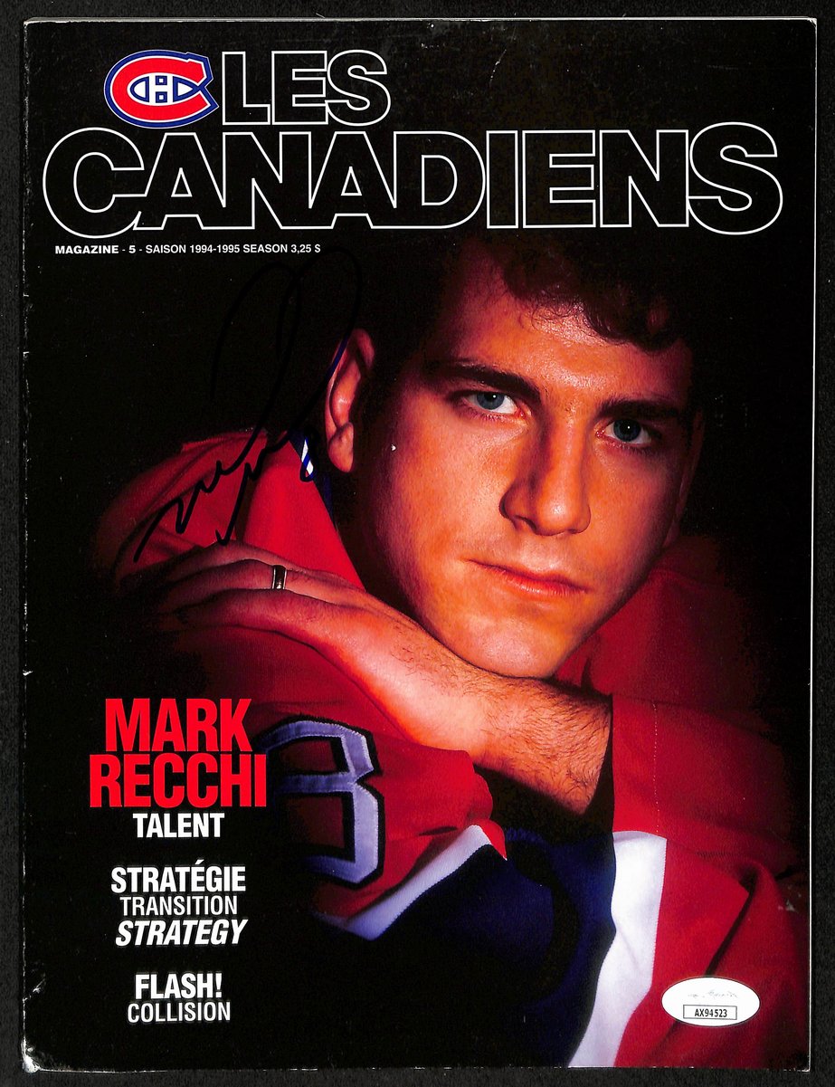 Mark Recchi Montreal Canadiens Signed 1994-95 Les Canadiens Magazine JSA 197157