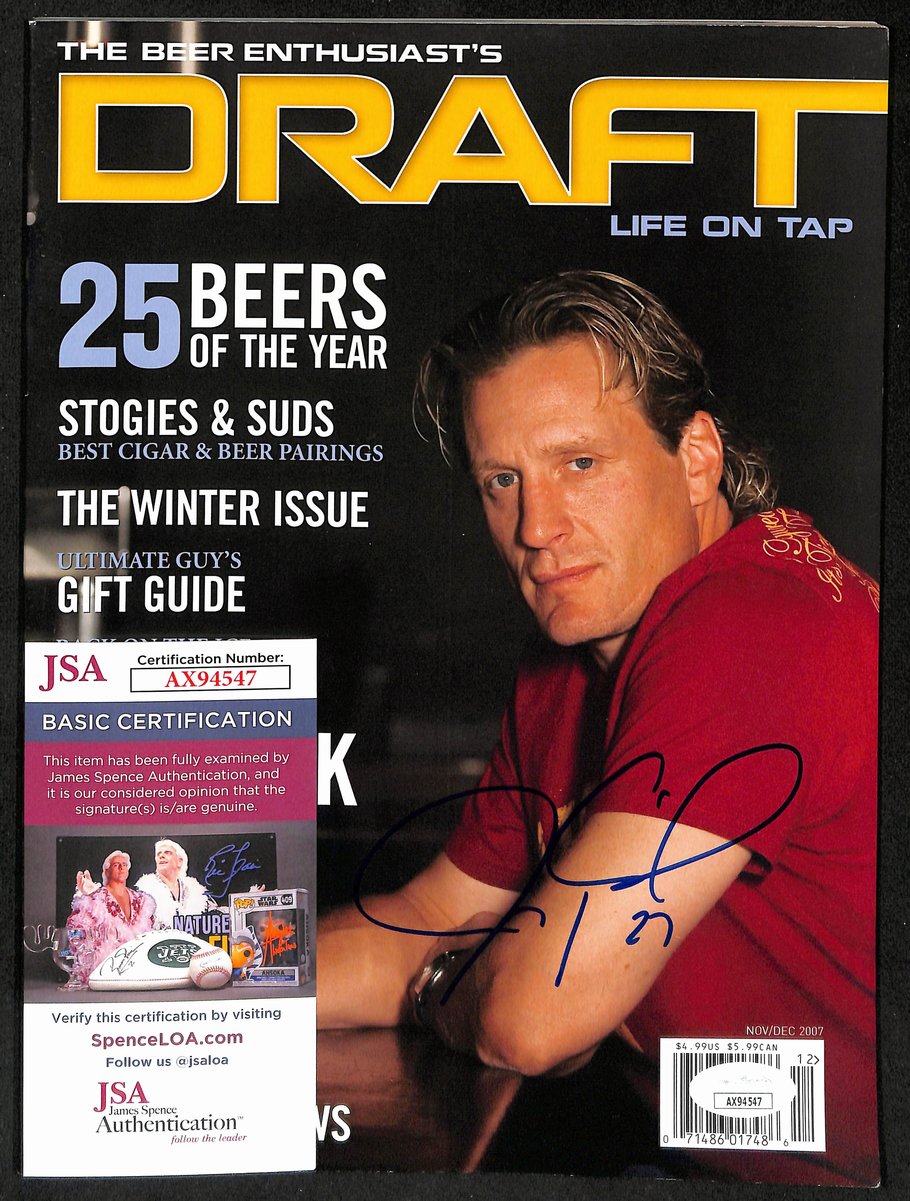 Jeremy Roenick Chicago Blackhawks Signed 2007 Beer Draft Magazine JSA 197166