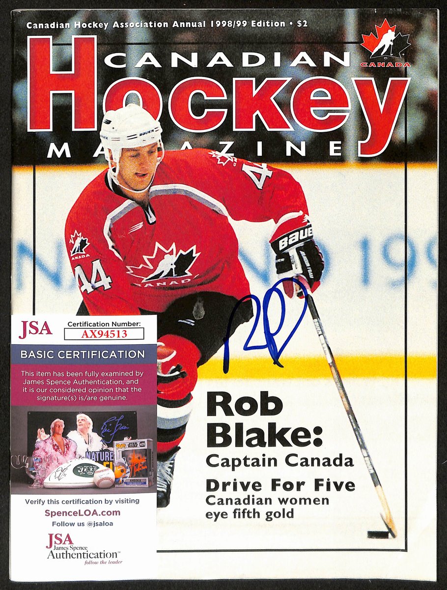 Rob Blake Canada Captain Signed Canadian Hockey Magazine JSA 197170