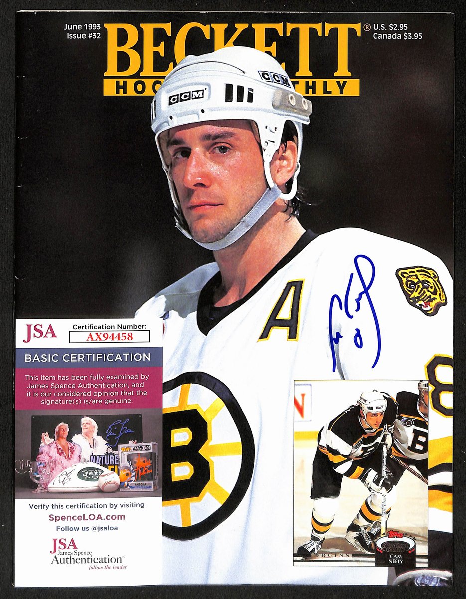 Cam Neely Boston Bruins Signed 1993 Beckett Monthly Magazine JSA 197172